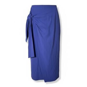 Halogen purple wrap style straight pencil midi skirt size 2 petite 2P B170